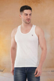 Vest-Compact Cotton Rib Round Neck